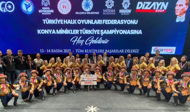 Denizlili minikler halk oyunları yarışmasından 5.'likle döndü