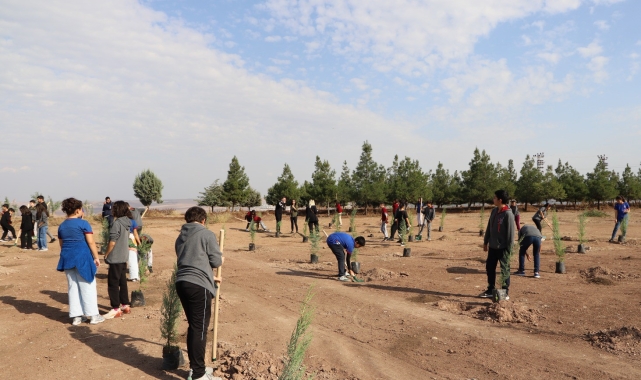 Diyarbakır'da öğrenciler fidan dikti