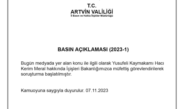 Döneri beğenmeyen kaymakam hakkında soruşturma başlatıldı