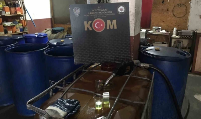 Düzce'de 800 litre kaçak akaryakıt ele geçirildi