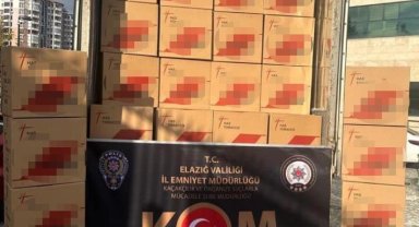 Elazığ'da 1 milyon 505 bin adet paketlenmiş makaron ele geçirildi