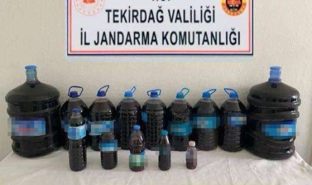 Evde 79 litre sahte şarap ele geçirildi