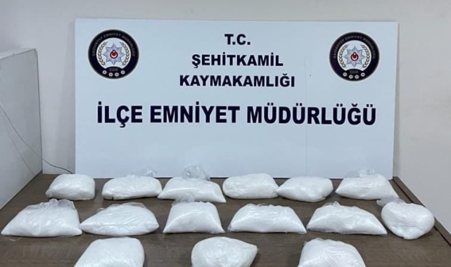 Gaziantep'te 14 kilo metamfetamin ele geçirildi
