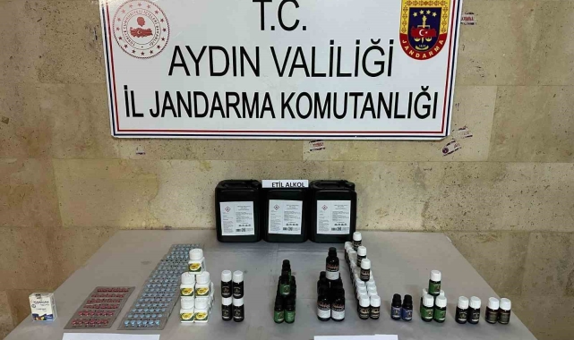 Germencik'te etil alkol ve cinsel içerikli hap ele geçirildi