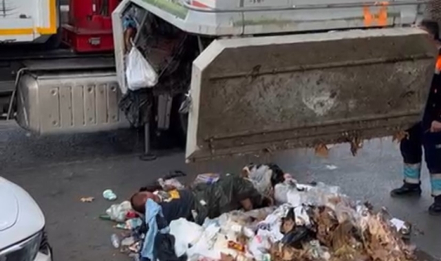 Kadıköy'de bir kişi girdiği çöp konteynerinden 2 gün sonra vinçle çıkarıldı