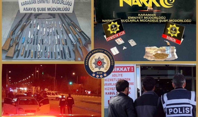 Karaman Emniyeti&#039;nin asayiş, narkotik ve trafik uygulamaları devam ediyor