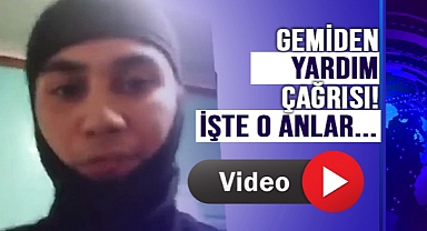 Karaya oturan "Pallada" gemisi personelinin yardım çağrısı kamerada