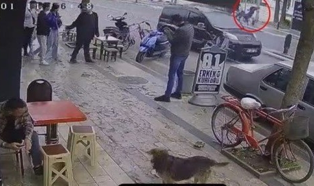 Kaza anı kamerada: Sürücü yayanın üzerine böyle düştü