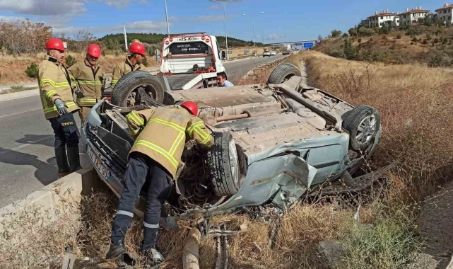 Kırıkkale'de otomobil takla attı: 1 yaralı