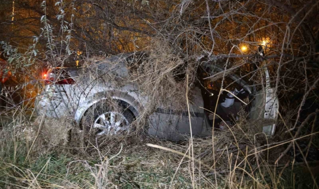 Kontrolden çıkan araç şarampole uçtu: 1 yaralı