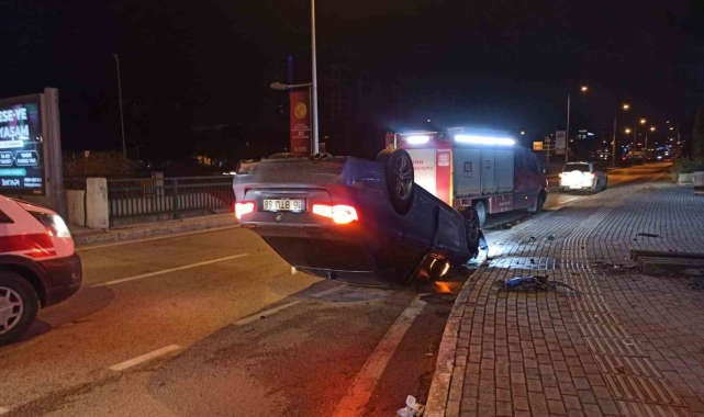 Kontrolden çıkan araç takla attı: 1 yaralı