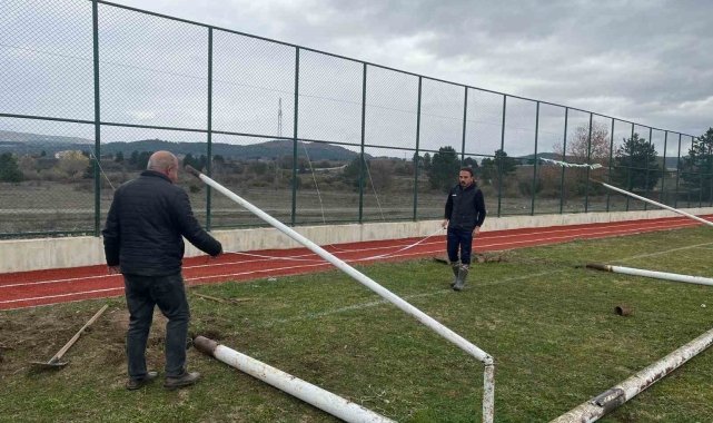 Maçın iptaline neden olan kale direkleri değiştirildi