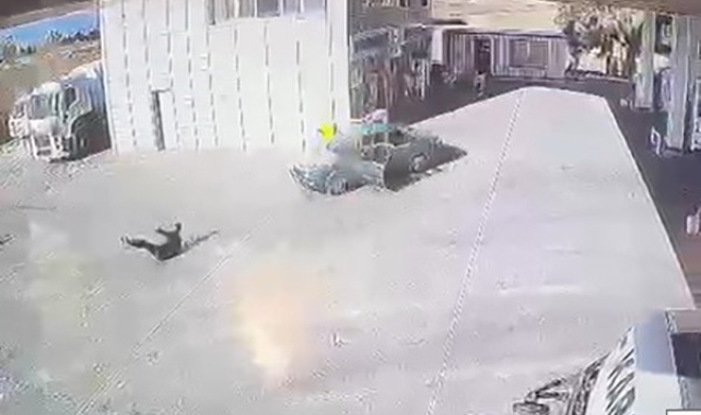 Manisa'da benzin istasyonunda korku dolu anlar