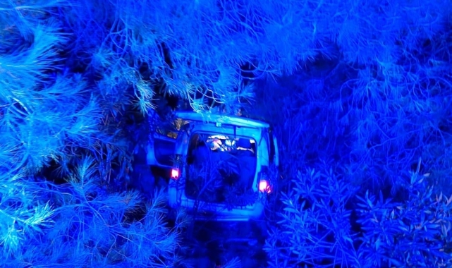 Milas'ta araç uçuruma yuvarlandı: 2 yaralı