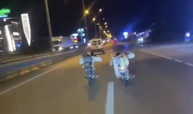 Motosikletle ölümüne yarış tuttular