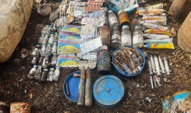 Muş'ta bir sığınakta yaşam malzemeleri ve mühimmat ele geçirildi