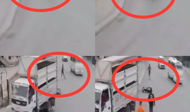 Ölümden saniyeyle kurtuldu, o anlar kamerada