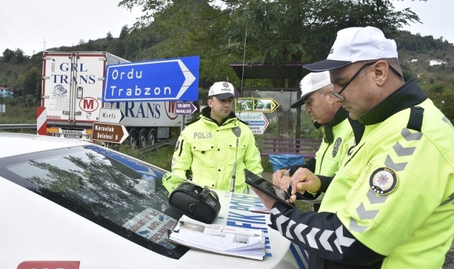 Ordu'da bir haftada 11 binden fazla araç denetlendi