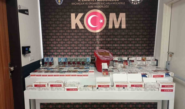 Polis tarafından yapılan baskında binlerce makaron ele geçirildi