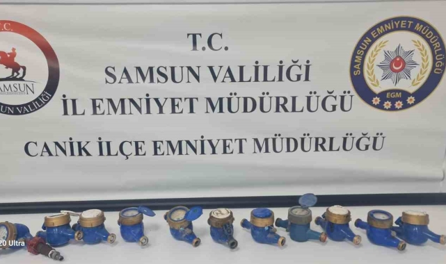 Samsun'da 5 adresten 12 su saati çalan 2 kişi yakalandı