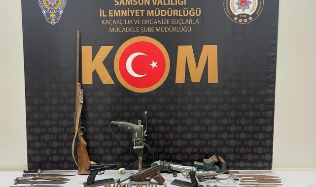 Samsun'da kaçak silah tamir atölyesi ele geçirildi