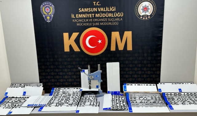 Samsun&#039;da sahte plaka imalathanesine operasyon: 2 gözaltı