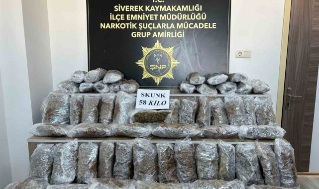 Şanlıurfa'da 58 kilo uyuşturucu yakalandı
