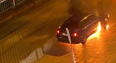 Seyir halindeyken alev aldı