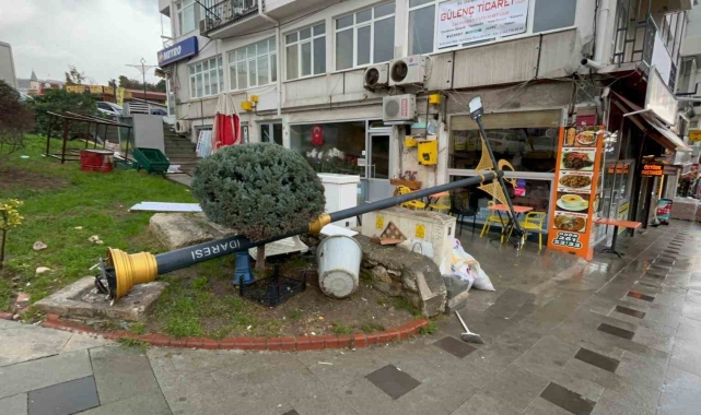 Sinop'ta fırtına: Tabelalar ve ağaçlar devrildi