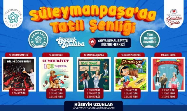 Süleymanpaşalı çocuklar tatili dolu dolu geçirecek