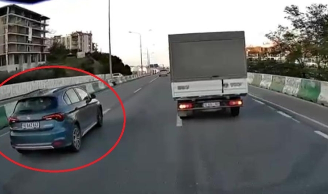 Sürücünün refleksi kazayı böyle önledi