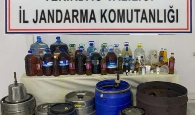 Tekirdağ&#039;da 278 litre kaçak alkol ele geçirildi