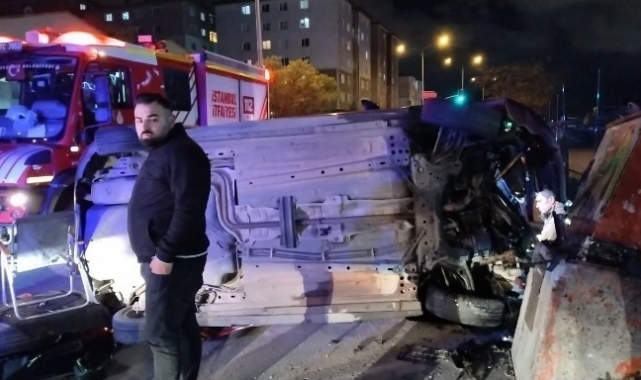 Ümraniye'de alkollü sürücünün kullandığı araç takla atarak durabildi