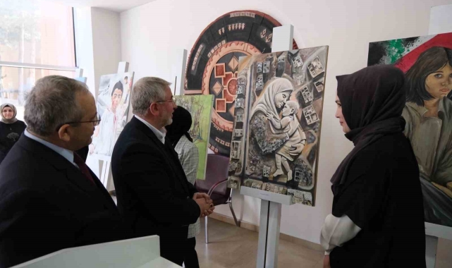 Üniversite öğrencileri Filistin'deki dramı tuvale yansıttı