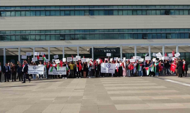Uşak Üniversitesinin yabancı uyruklu öğrencilerinden Filistin'e destek açıklaması