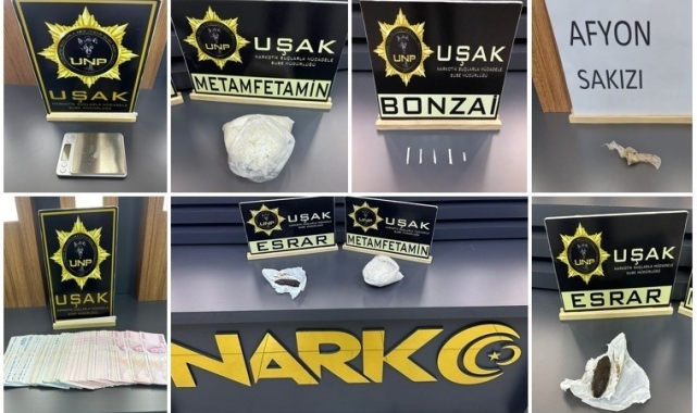 Uşak'ta uyuşturucu operasyonunda 3 kişi tutuklandı