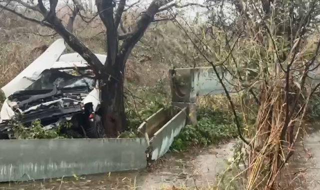 Yağmurda kayıp kontrolden çıkan otomobil tarlaya uçtu: 1 ölü