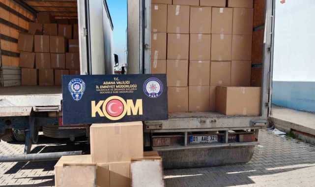 Adana'da 10 milyon 800 bin doldurulmuş sigara ele geçirildi