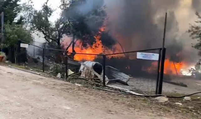Ayvacık'ta restoranda yangın çıktı