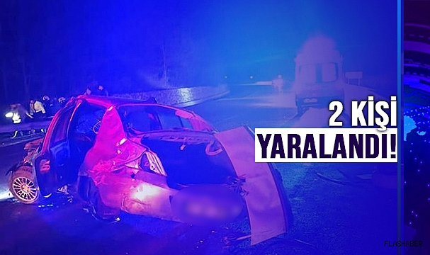 BOYABAT'TA BARİYERE ÇARPAN ARAÇ DEVRİLDİ!