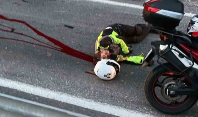 Bariyerlere çarpan motosiklet sürücüsü ağır yaralandı