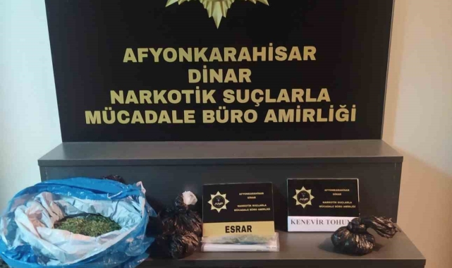 Başmakçı'da 2 eve uyuşturucu baskını