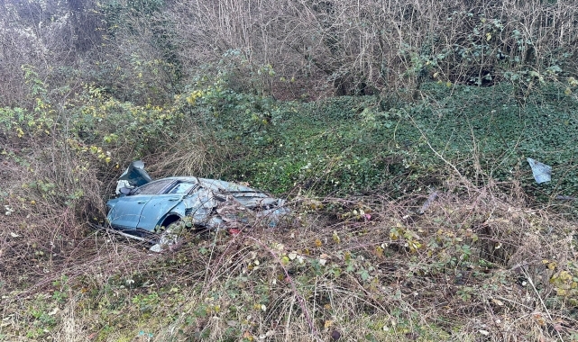 Bolu'da takla atan otomobildeki 2 kişi yaralandı
