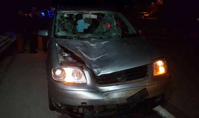 Camiden çıkıp karşıya geçerken otomobilin çarptığı yaşlı adam hayatını kaybetti