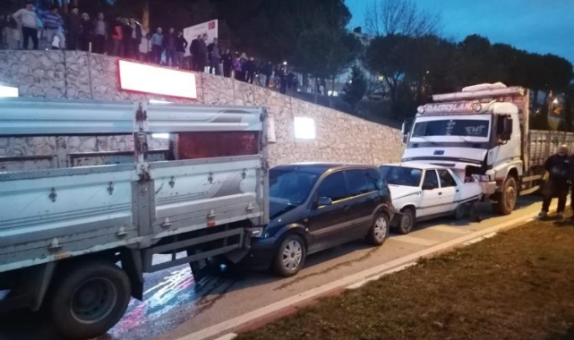 Çan'da zincirleme trafik kazası: 1 yaralı