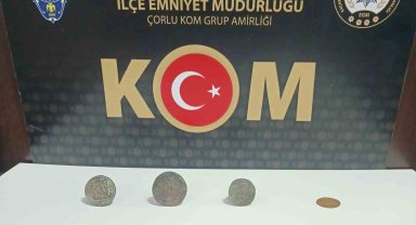 Çorlu'da mühür ve sikkeler ele geçirildi