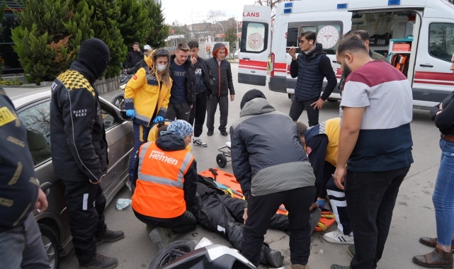 Edirne'de motosiklet ile otomobil çarpıştı: 1 yaralı