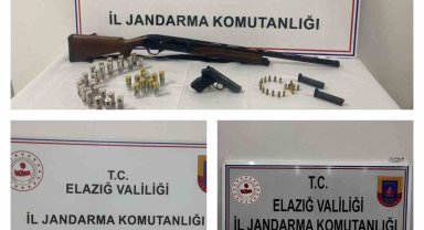 Elazığ'da ruhsatsız tüfek ve tabanca ele geçirildi