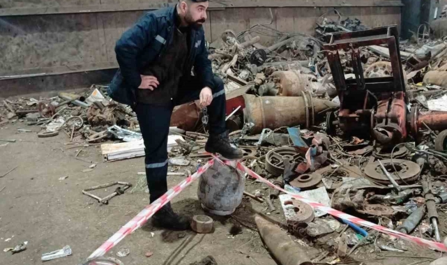 Haddehanenin hurdalığında top mermisi bulundu