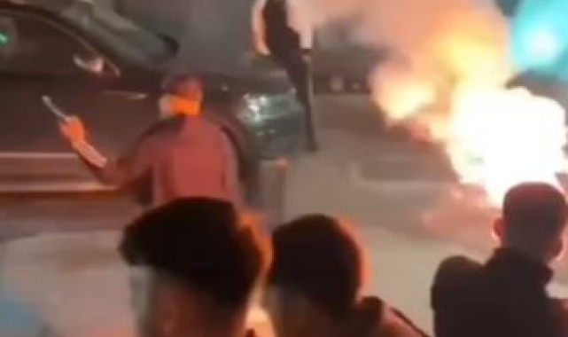 İstanbul'da cezaevinden çıkan kişiyi karşılamak için hazırladıkları tören pes dedirtti